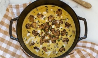 Кремсупа от гъби в чугунена тенджера