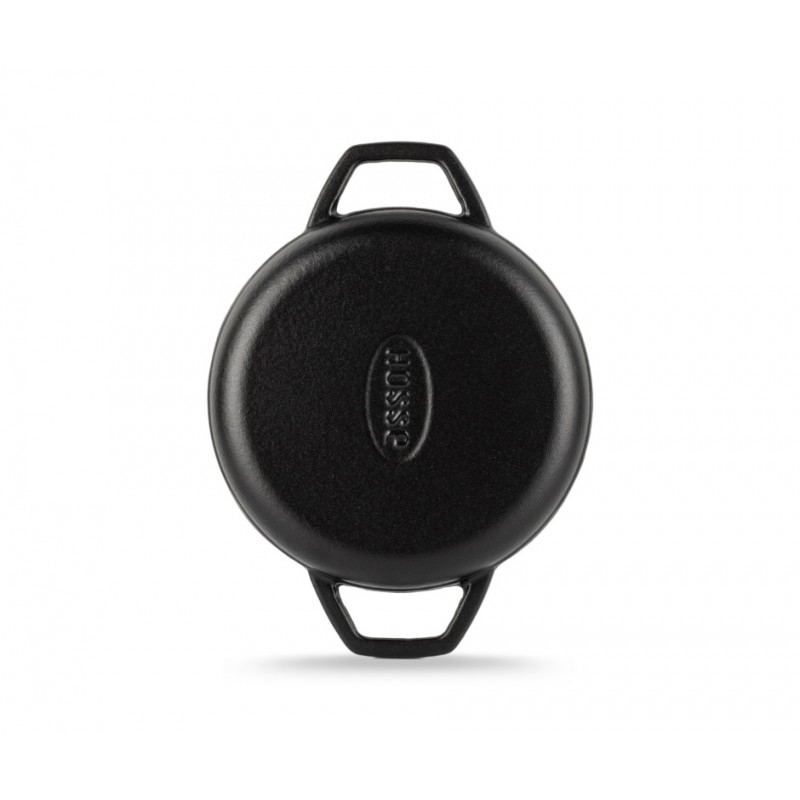 Емайлиран Чугунен Тиган с Две Дръжки Hosse, Black Onyx, Ф16см | Плосък Чугунен Тиган | Чугунен тиган |